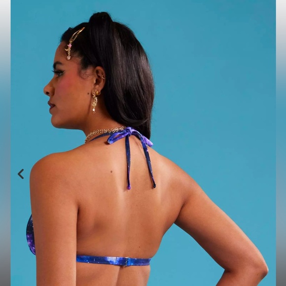 Cosmic Aura Hot Topic Galaxy O-Ring Bikini Top - Picture 3 of 3